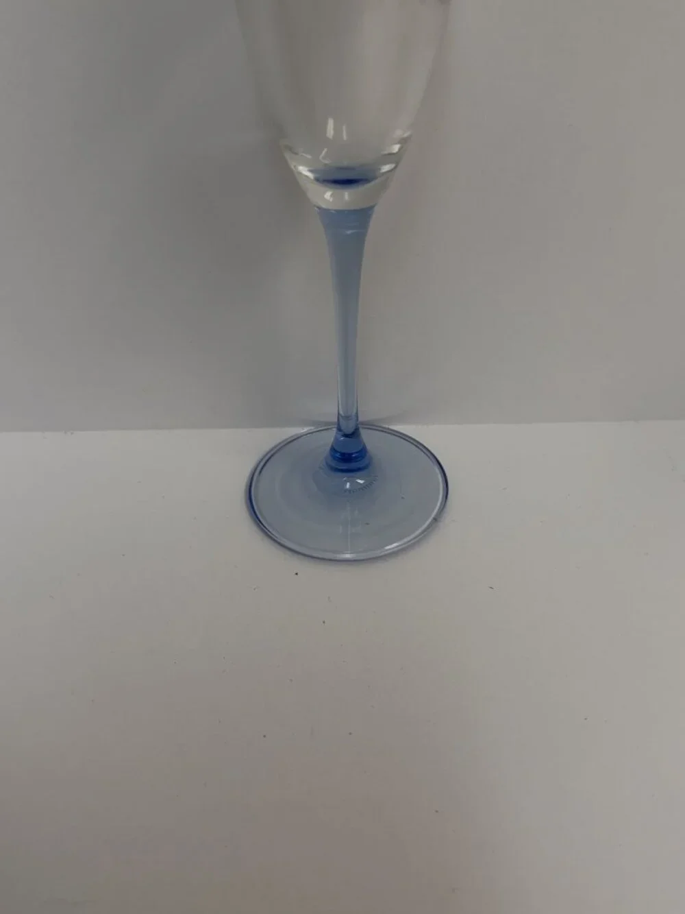 CHAMPAGNE FLUTES -- Light Blue Stems & Blue Footed Bases, Set of 4, Vintage